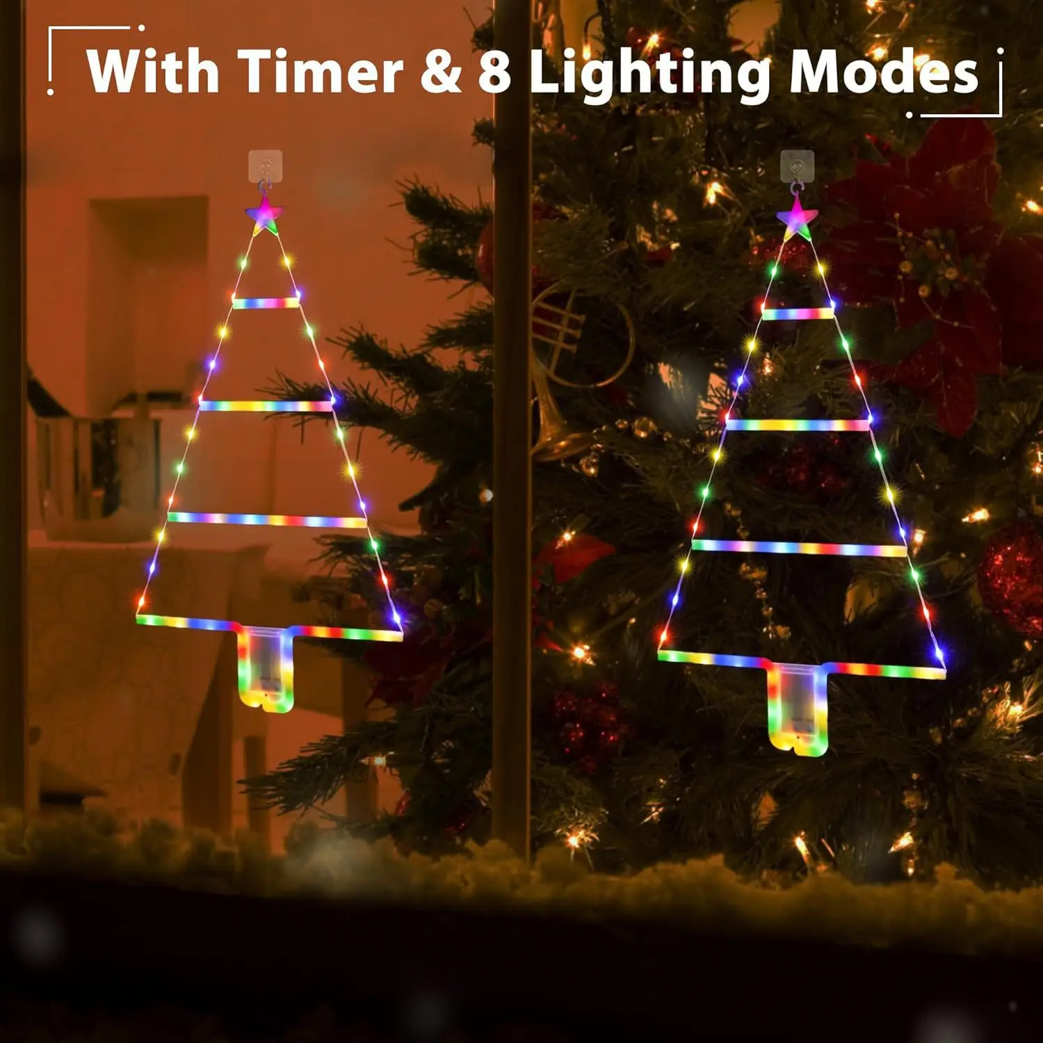 ใหม่คริสต์มาส LED กล่องแบตเตอรี่สไตล์บันไดส่องสว่างไฟตกแต่งคริสต์มาสในร่มห้องนอนห้องนั่งเล่นบรรยากาศไฟ