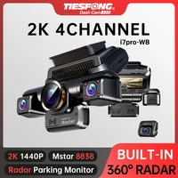 TiESFONG-Cámara de salpicadero 4CH GPS dash cam automóvil i7pro Frontal 4K/2K+3*1080P DVR para Coche 360 Dashcam,Monitor de aparcamiento 24H,WiFi grabadora de vídeo automática,IR Visión Nocturna,Sensor G,256Gmax