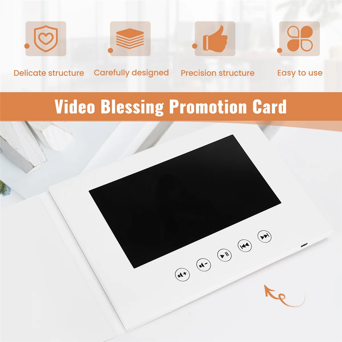 بطاقات كتيب فيديو جديدة مقاس 7 بوصة للعروض التقديمية ومشغل الإعلانات الرقمية وشاشة تحية فيديو مقاس 7 بوصة