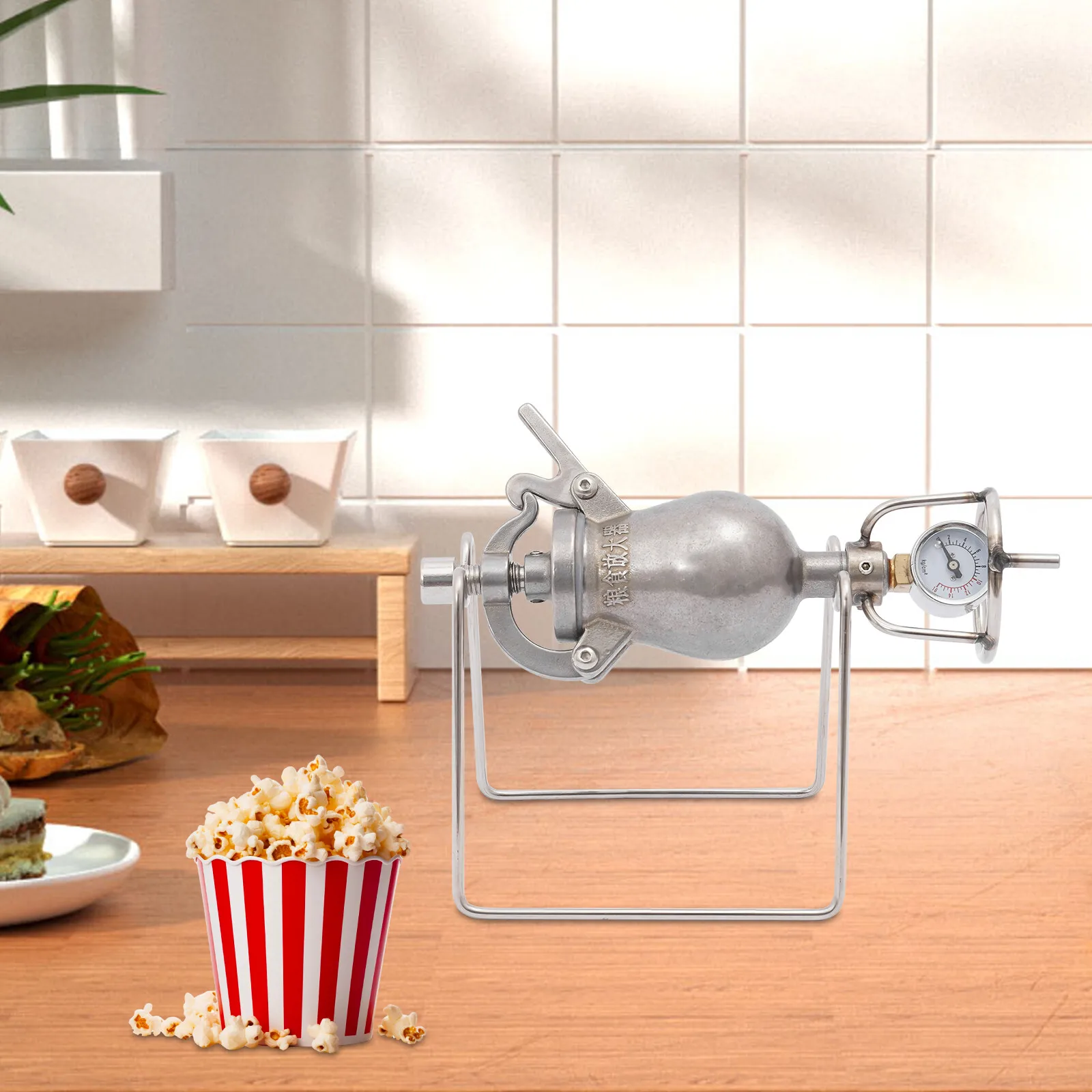 

Home Use Chinese Hand Cannon Food Amplifier Mini Vintage Popcorn Maker Machine
