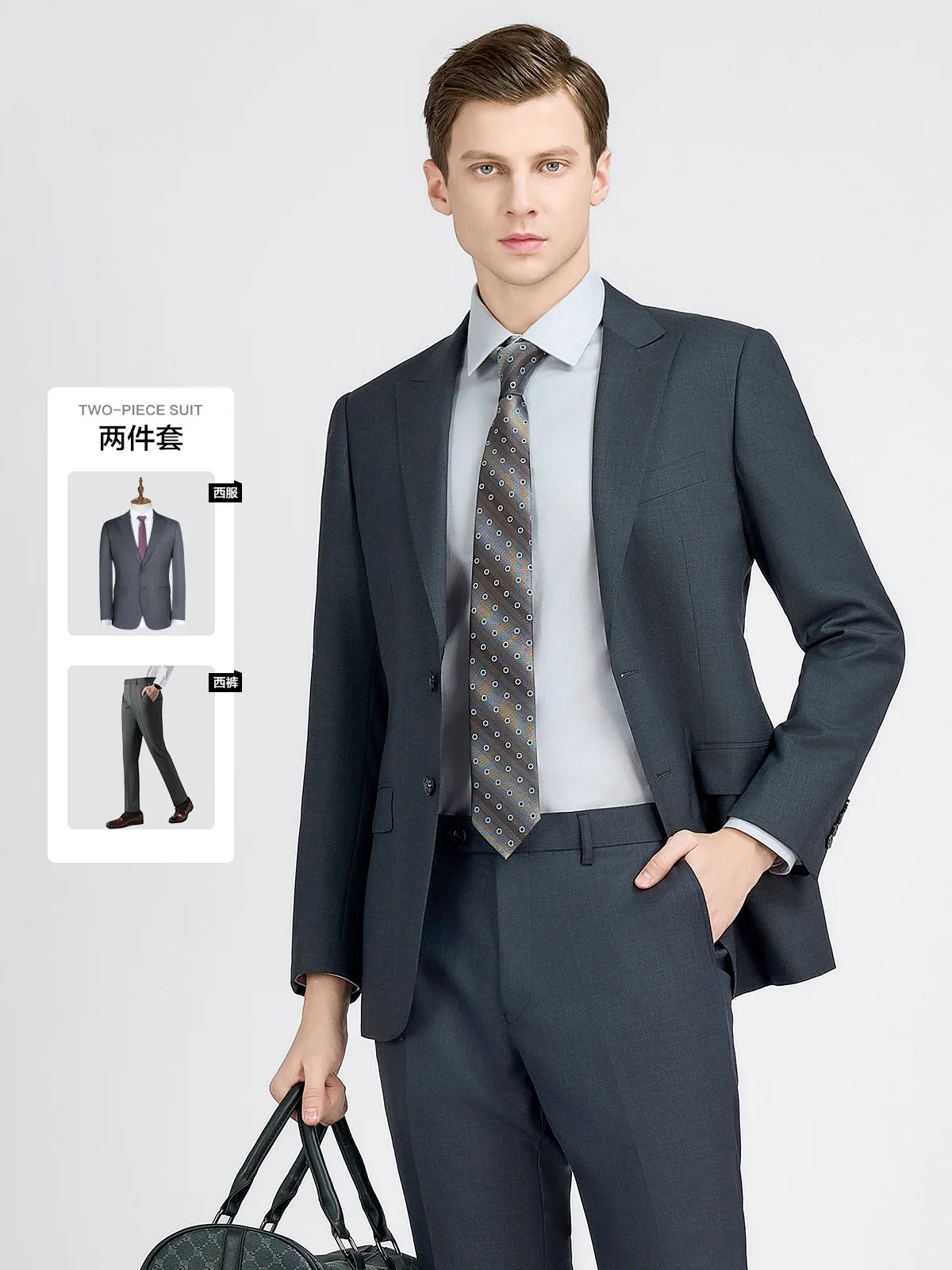 Gray Latest Designs Men Suit Slim Fit Lapel Wedding Tuxedo Custom Made Prom Male Clothing Costume Homme