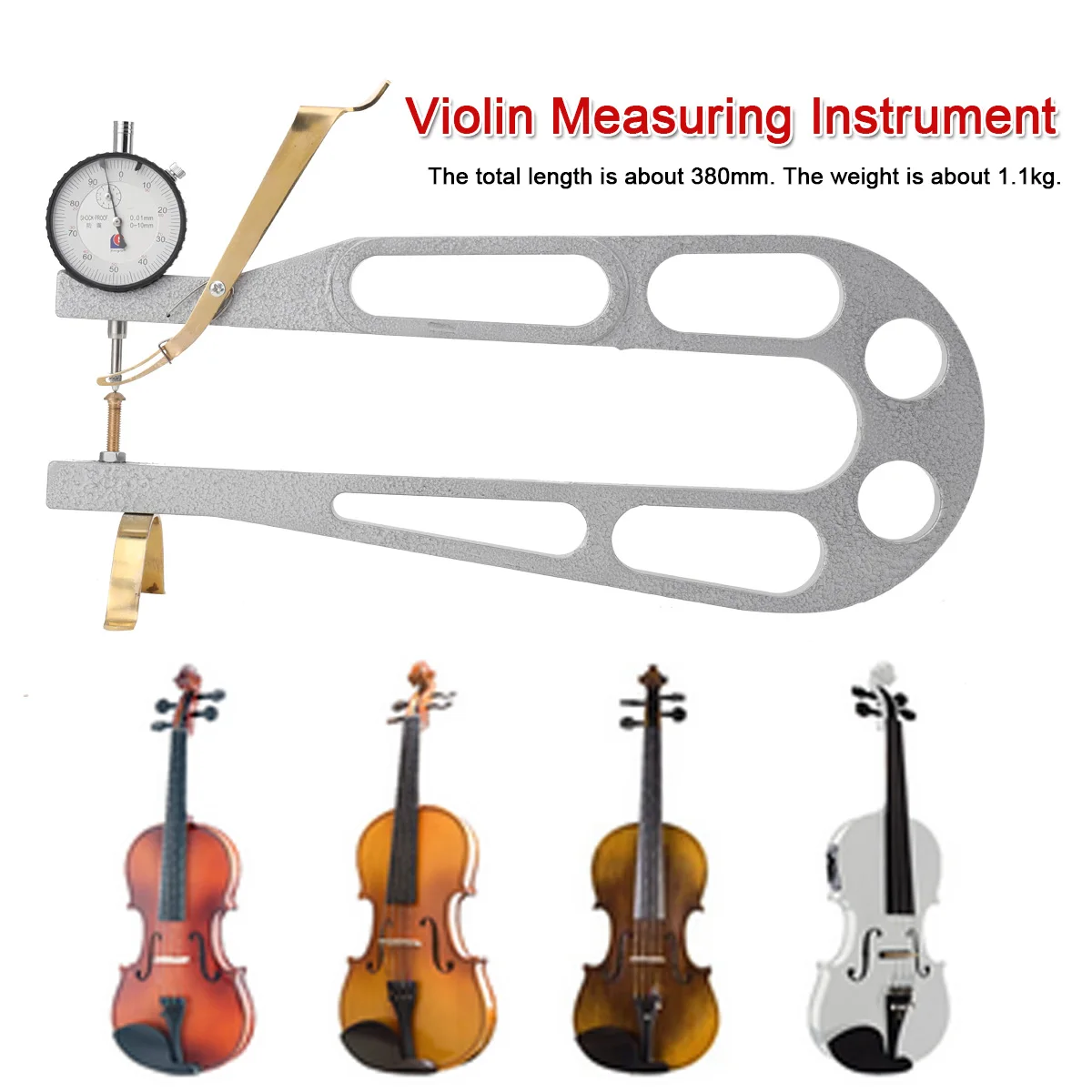 Violino/chitarra Rib Bending alluminio Bend riparazione laterale spessore misura quadrante strumenti per la produzione indicatore 0-10mm/0-0.39in