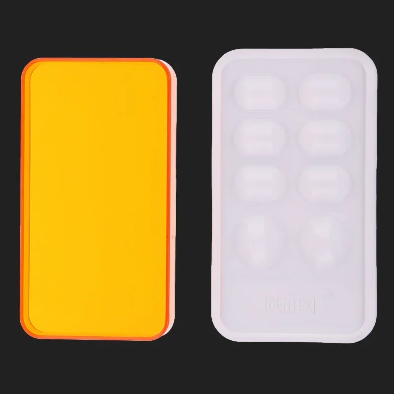 3PCS Dental Tools Dentistry Box Palette Resin Mixing Watering Moisturizing Plate with Cover 8 Slot Palette Dental Lab Equipment
