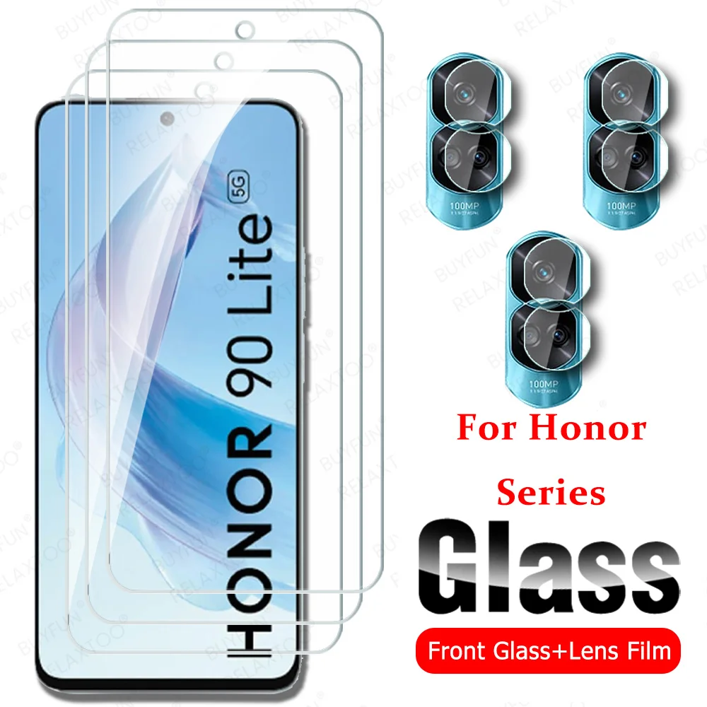 For Honor 90 Lite Glass 6in1 Tempered Glass Camera Film Honor 200 Smart Honor90 Smart Honor200 Light Screen Protector 90Lite 5G