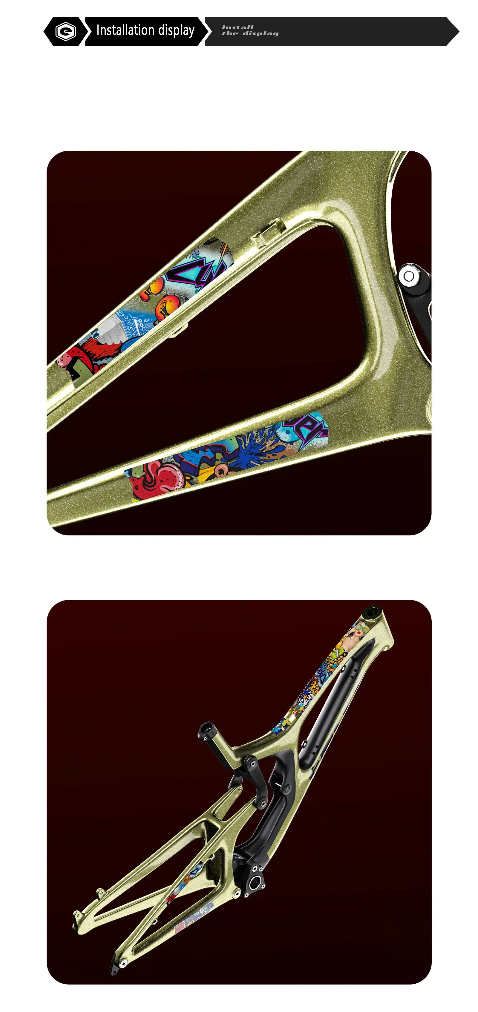 Enli Full Set 3D 3M Fahrradrahmen-Schutzfolie, verschleißfest und hinterlässt keine Spuren, Mountainbike-Rahmen-Schutzfolie – Detail 11