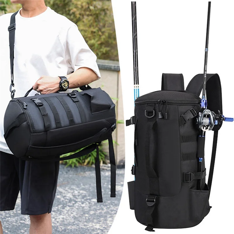 AINY-Fishing Backpack Outdoor Fishing Rod Bag Wet Dry Separation Camping Backpacks Hiking Climbing Rucksack - view 3