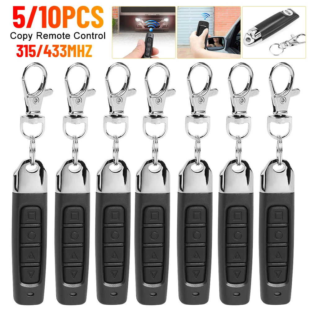 5/10PCS 433MHz Auto Copy Remote Control Electric Garage Door Opener Remote Controller Duplicator Clone Cloning Code Transmitter