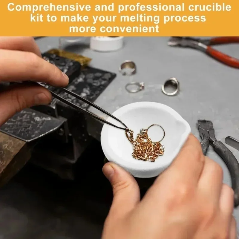 100g-10000g Quartz Bowl Crucible High Temperature Furnace Melting Casting Refining Silver Jewelry Tools