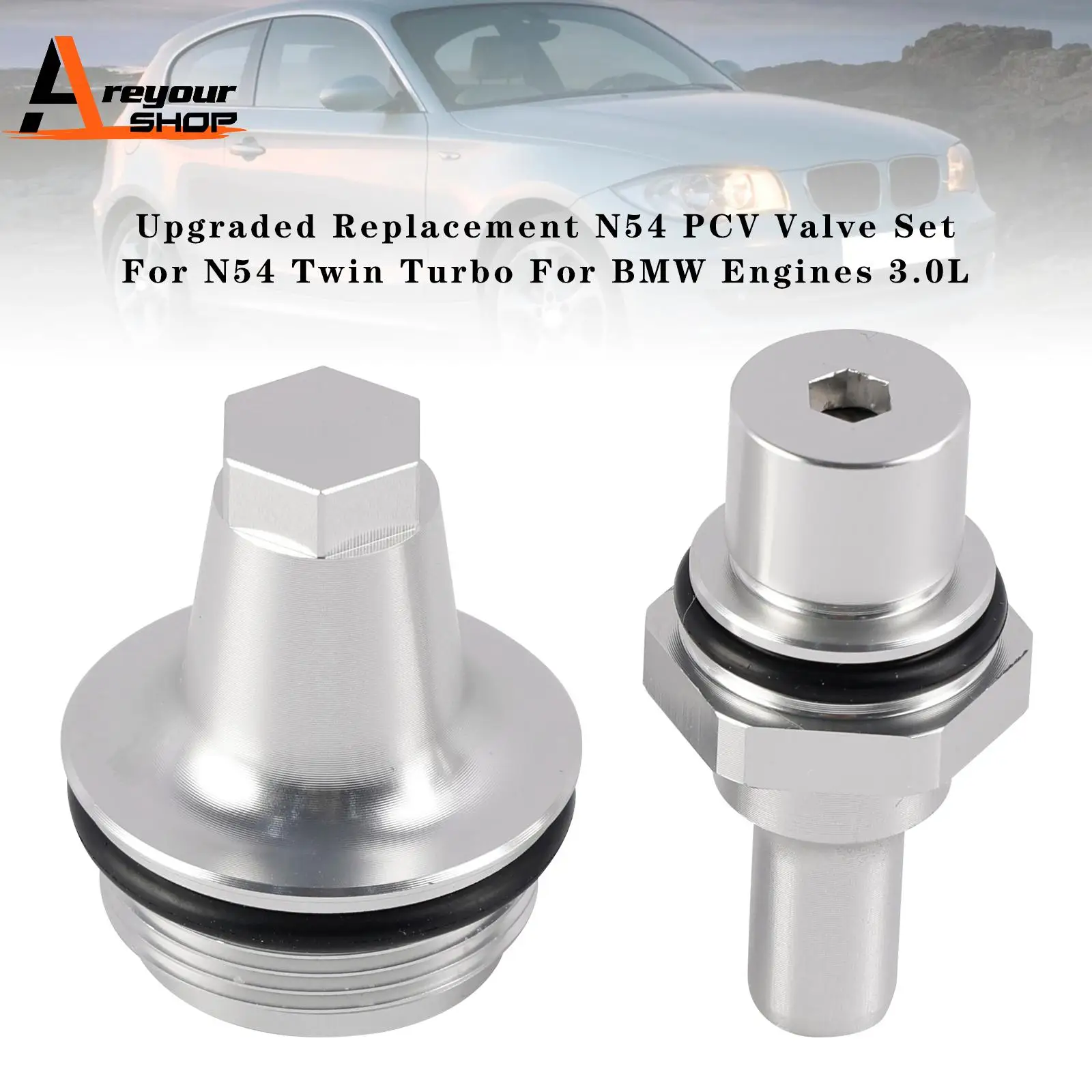 Areyourshop Upgraded Replacement N54 PCV Valve Set for N54 Twin Turbo for BMW Engines 3.0L