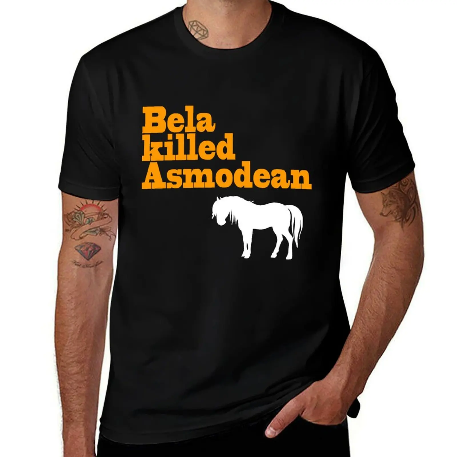 Bela Killed Asmodean-Camiseta oscura, camisetas de algodón para hombre, camiseta 100% para hombre, camisetas de algodón pesado para hombre, camiseta gráfica