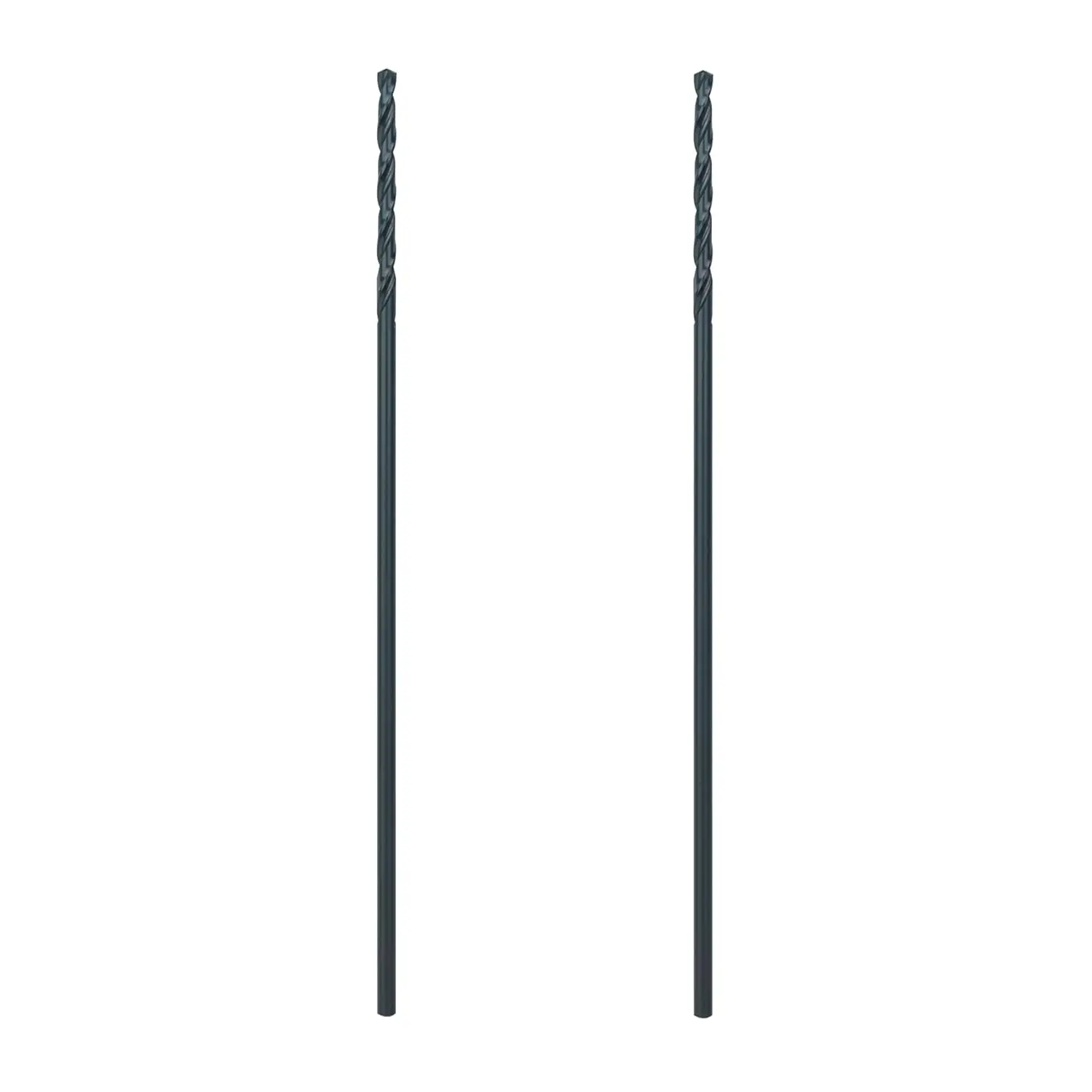 

1/8" x 6" Black Oxide Aircraft Extension Drill Bit 2-Pack for Steel, Wood, Plastic, Aluminum - Split Point