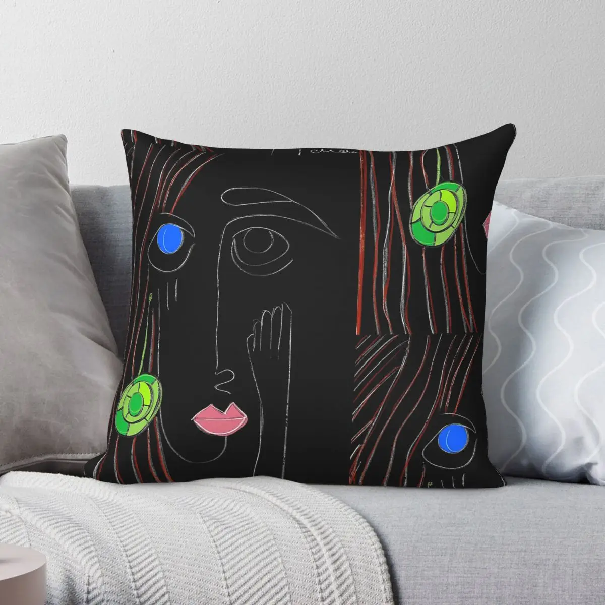 Between Light And Shadow Pillowcase Polyester Linen Velvet Printed Zip Decorative Pillow Case Room Cushion Cover 45x45
