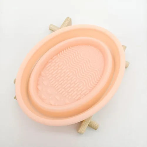 Imagen 2 del producto Herramienta de limpieza de brochas de maquillaje de silicona, cuenco de silicona plegable, esponja de huevo de belleza, esponja en polvo, lavado, estera exfoliante portátil, herramientas de belleza
