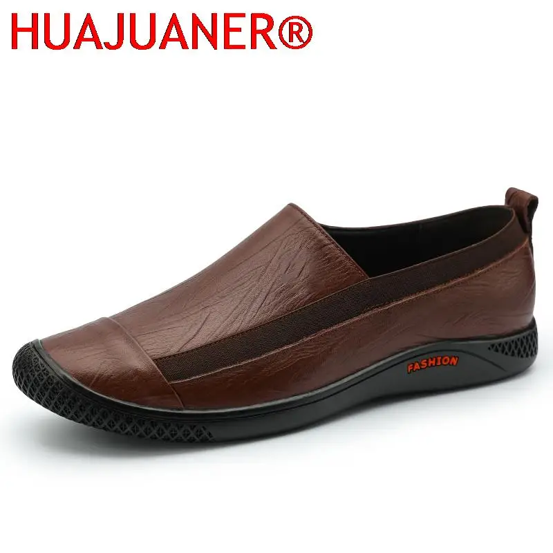 

Men's Shoes Casual Slip on Male Genuine Leather Driving Shoes Hot Fashion Designer Luxury Flats Brand Men Loafers High Quality