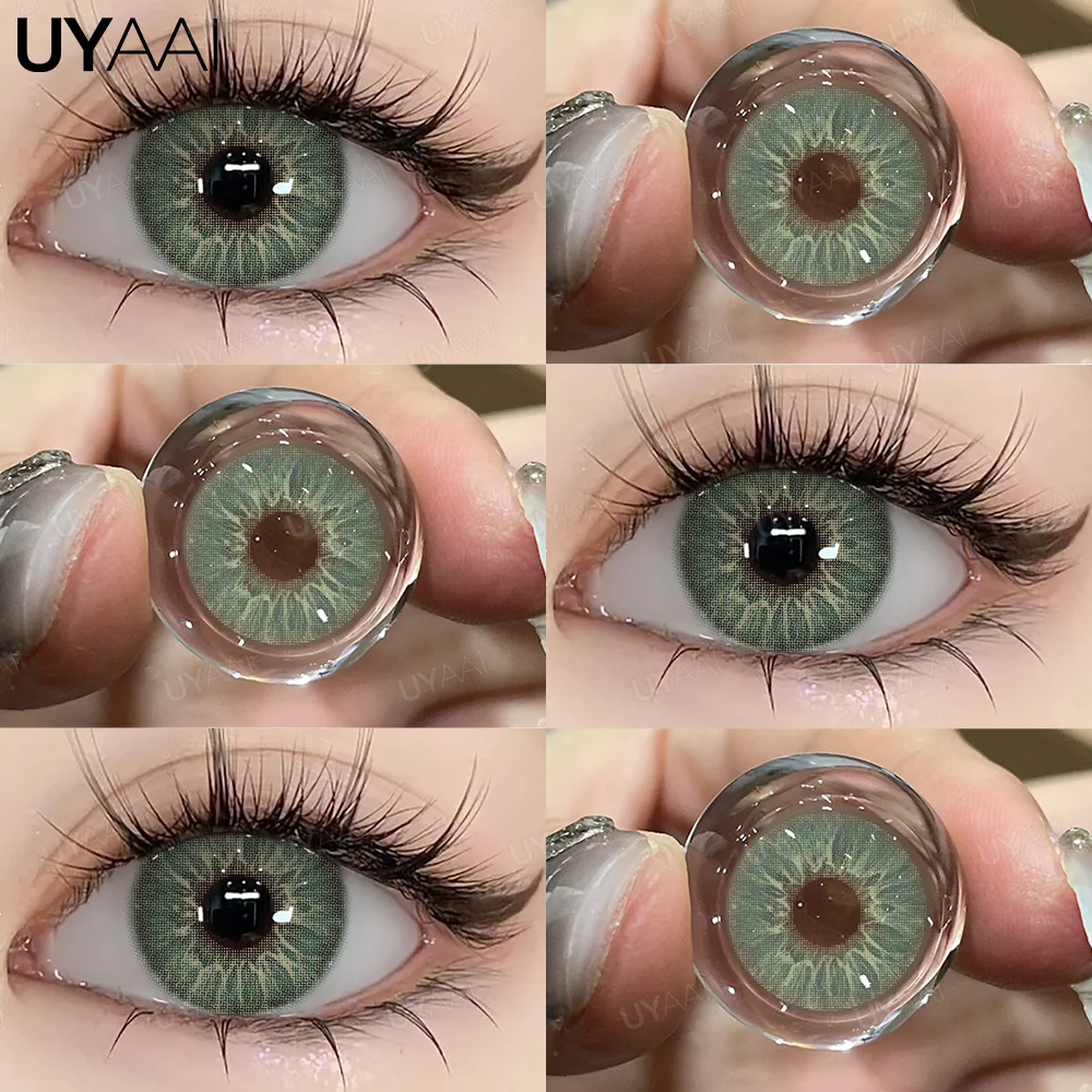 UYAAI 1 Pair High Quality Colored Pupils for Eyes Korean Fashion Lenses Blue Eye Contacts Natural Gray Colored Lenses for Woman