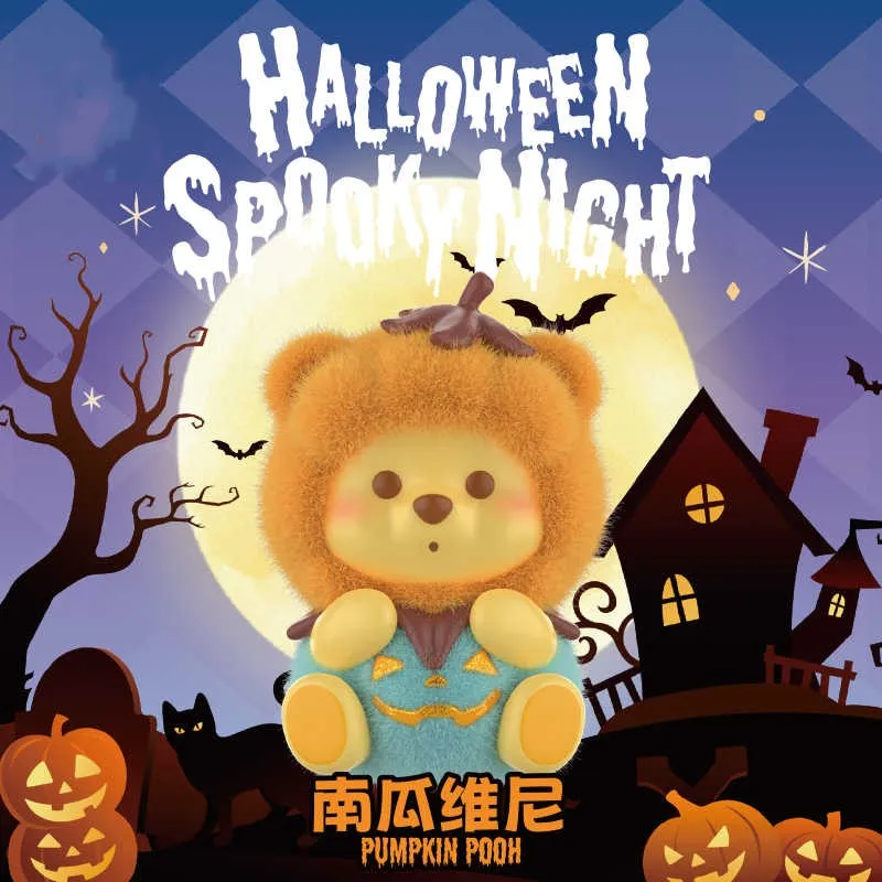 

New Genuine Disney Winnie The Pooh Halloween Spooky Night Series Blind Box Pumpkin Wonderful Night Halloween Gift Mystery Box