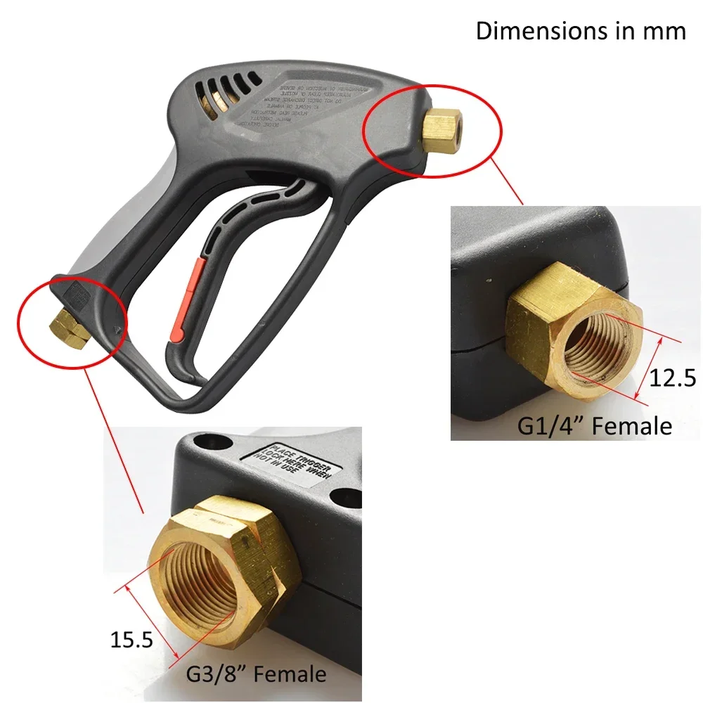 High Pressure Water Spray Gun 280bar 4000psi G3/8