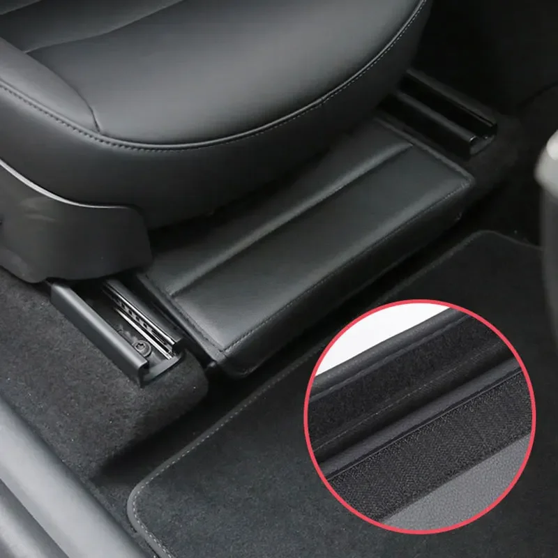 

For Tesla Model Y Car Under Seat Storage Box Front Rear Seats Folding Leather Organizer Auto Interior Space Accessories