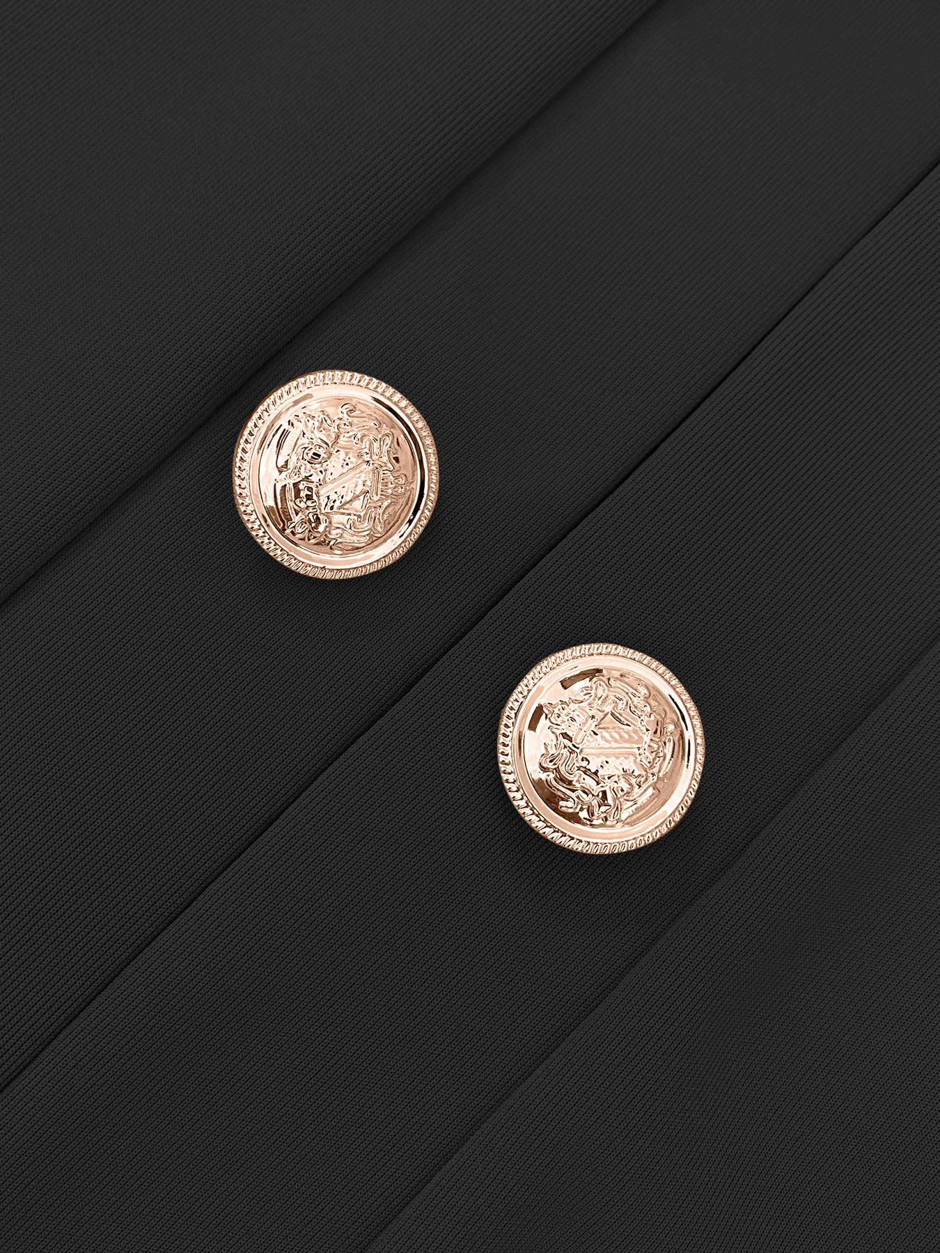 Damen Blazer mit Goldknöpfen, Doppelreihige Schlanke Jacke, Langarm Formelle Jacke für Büro, Alltag und Business – Detail 5