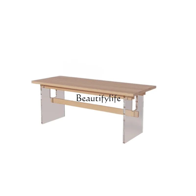 

Nordic and Japanese Style Acrylic Suspension Dining Table Rectangular Ash Wood Large Board Table