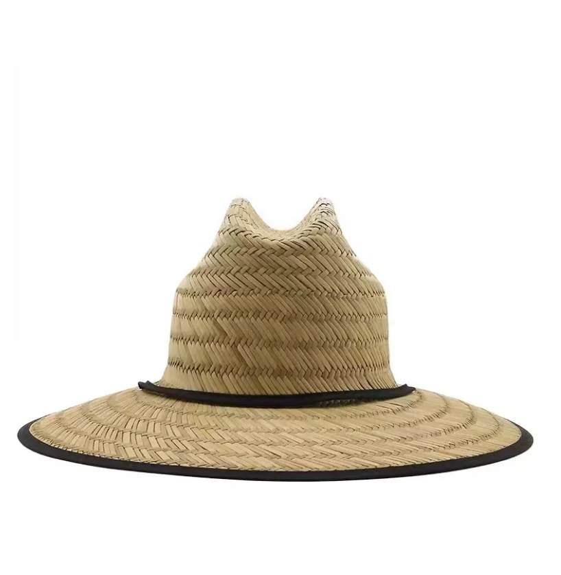 Classic Handwork Women Men Lifeguard Hat Straw Summer Beach Sun hat Outdoor Summer Wide Brim Panama Straw Womens Summer Hat