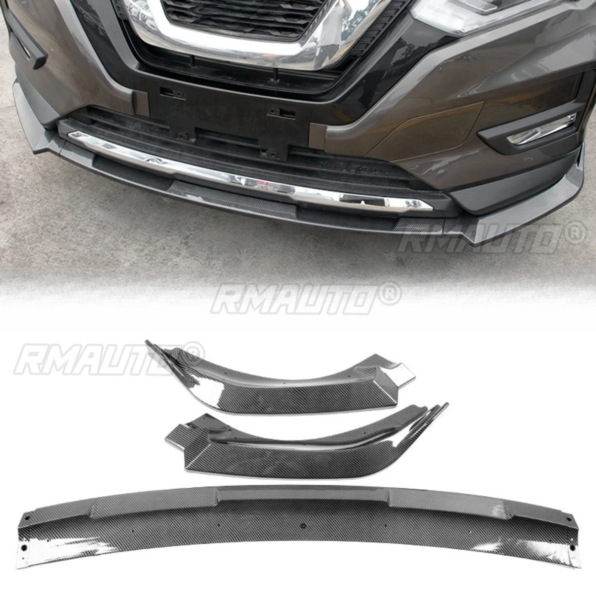 

For Nissan X-Trail 2017-2020 Car Front Bumper Spoiler Lip Diffuser Modification Bumper Guard Protector Cover Car Accessories