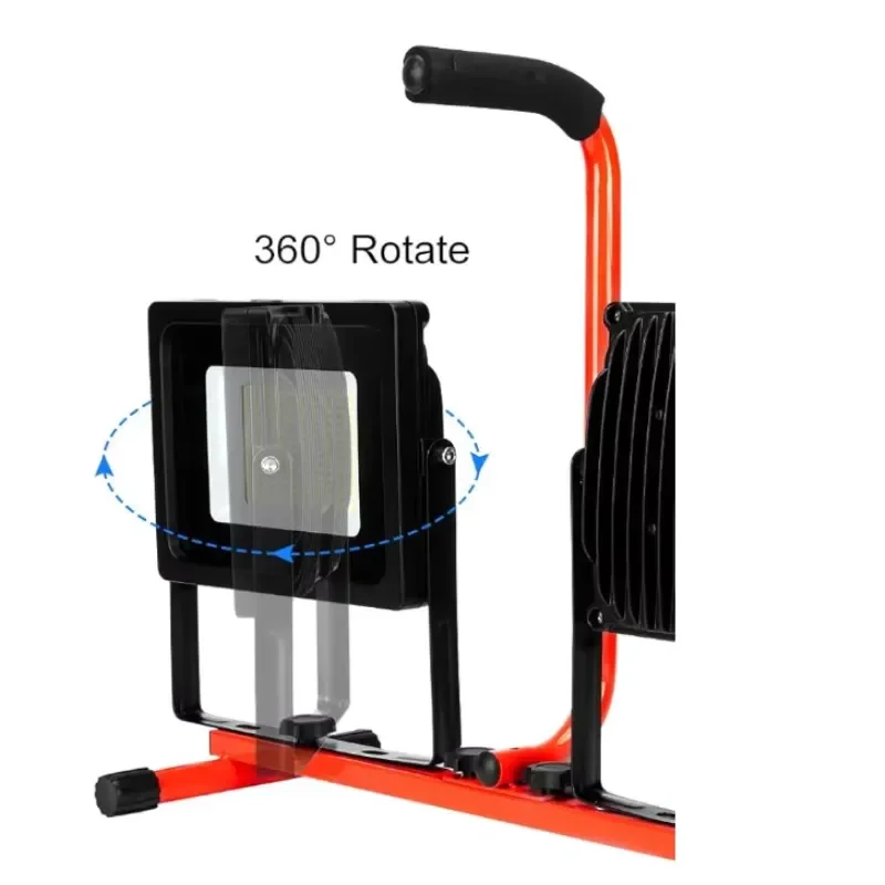 Portable LED Work Light Rechargeable Stand Emergency Spotlight for Camping Hiking Fishing Outdoor Repair Auto Maintenance