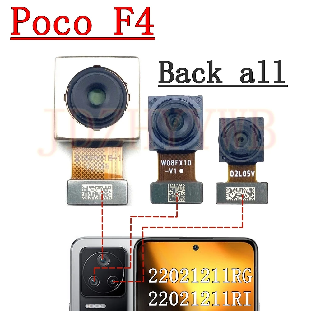Xiaomi PocoF4 Poco F4용 전면 및 후면 카메라 전면 셀카 와이드 후면 카메라 메인 카메라 플렉스 케이블
