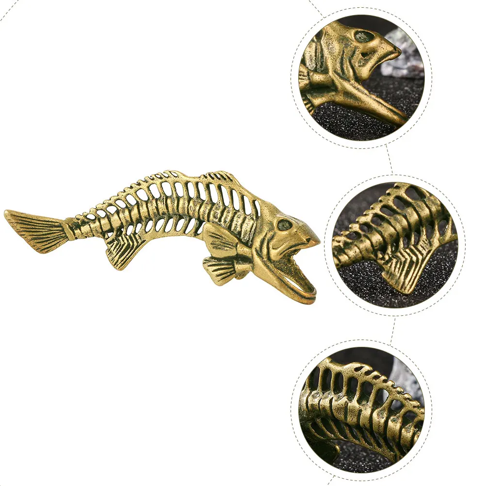 

Piranha Ornaments Fish Bone Decor Brass Rustic Nautical Decorative Adornment Office