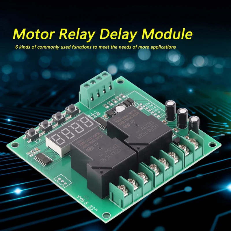 YYB‑5 Motor Forward / Reverse Control Board Two Relay Delay Timing Cycle Module Motor Controller Motor Control Board-ABLL