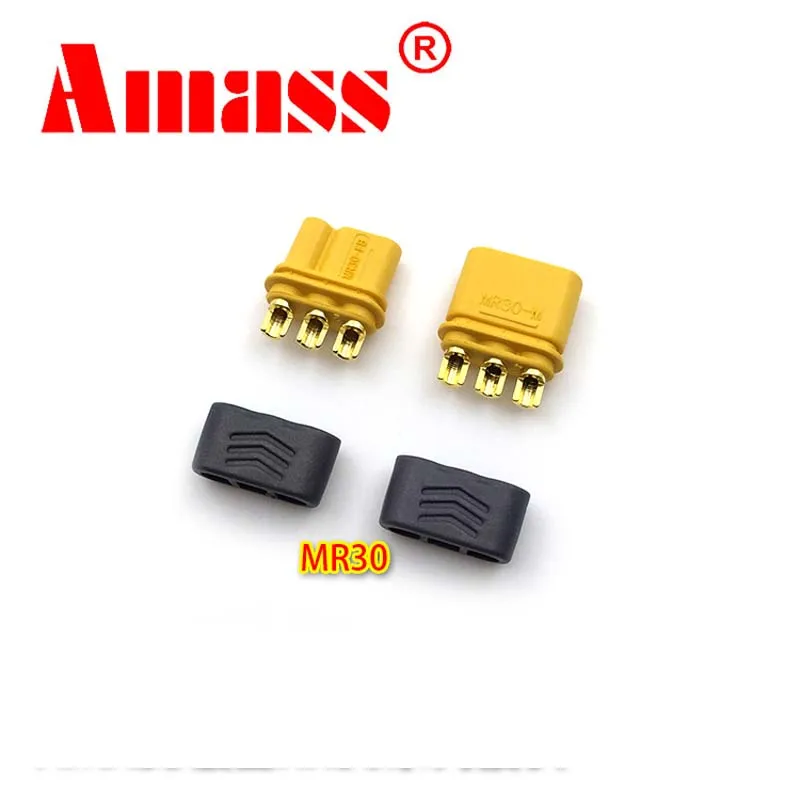 Amass MR30 MR30PB MR30PW Connector Plug With Sheath Female & Male for RC Lipo Battery RC Multicopter Airplane