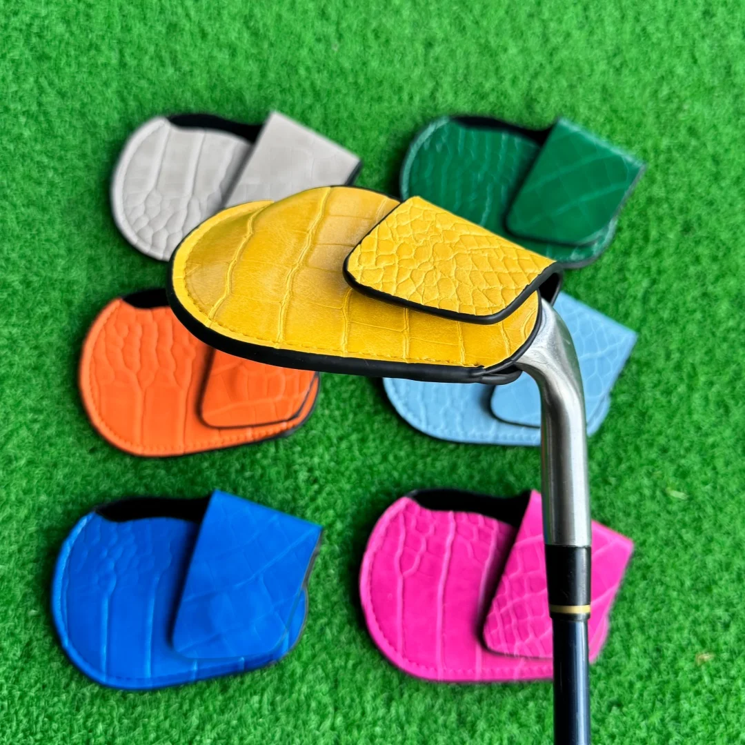

Alligator pattern golf iron cover Ball head protective cover, magnet flip simple anti-collision hard number visible