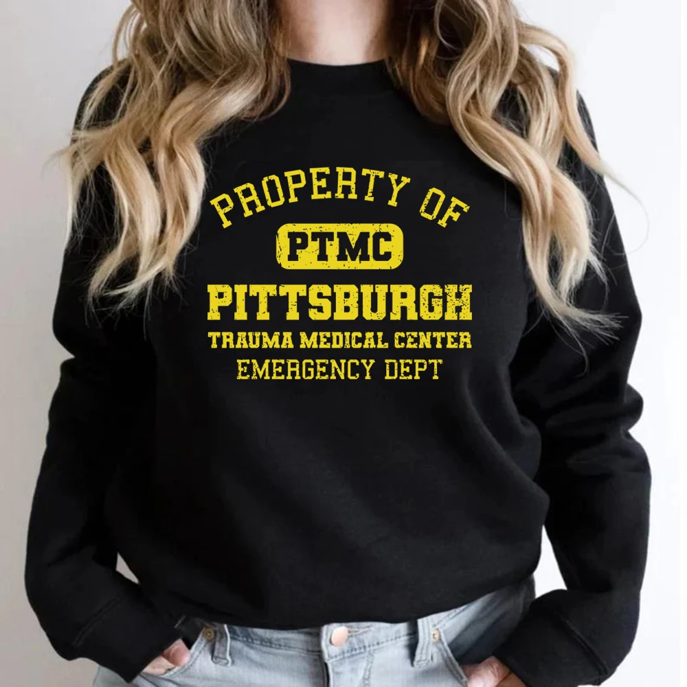 

Property of Pittsburgh Trauma Medical Center PTMC Sweatshirt Vintage Unisex Long Sleeve Sweatshirts Tv Show Fans Gift Hoodie
