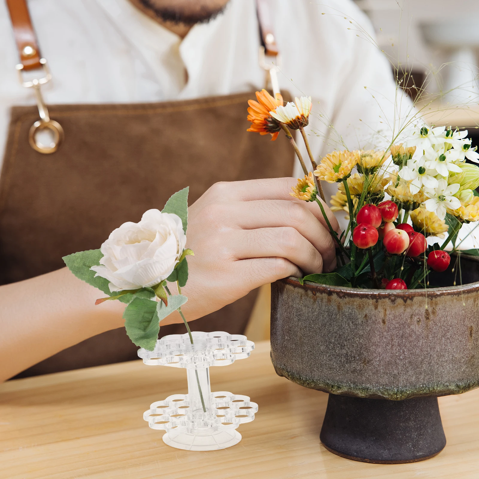 

1Set Invisible Floral Arrangement Kit Clear Plastic Stem Holder Fixation Tool Flower Bouquet Accessories DIY Floral Supplies