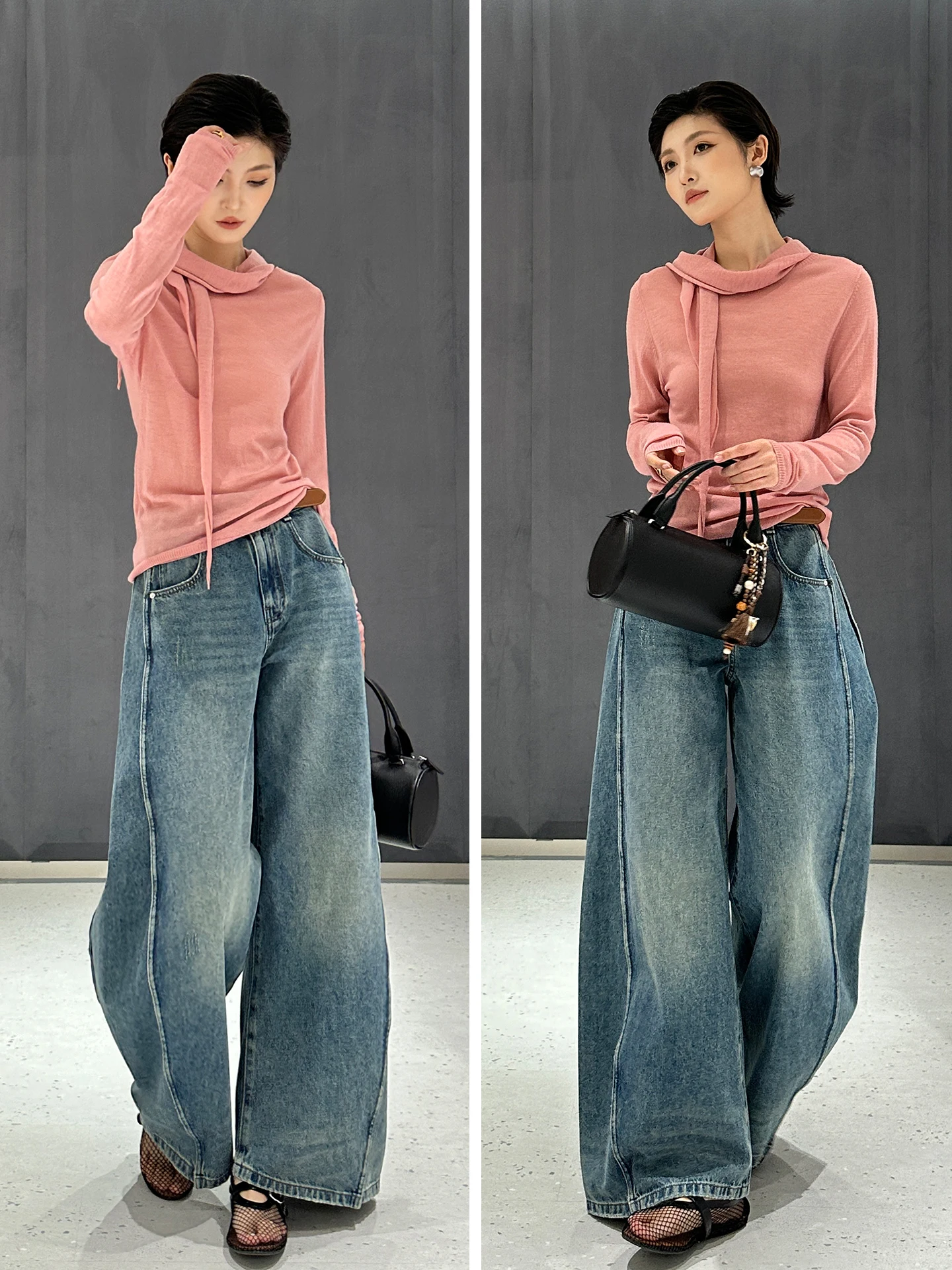 

Long Sve Knitted Woolen T-irt round Ne Slim Fit Sle Casual Wear Comfortable Breathable Color Woolen Knitwear