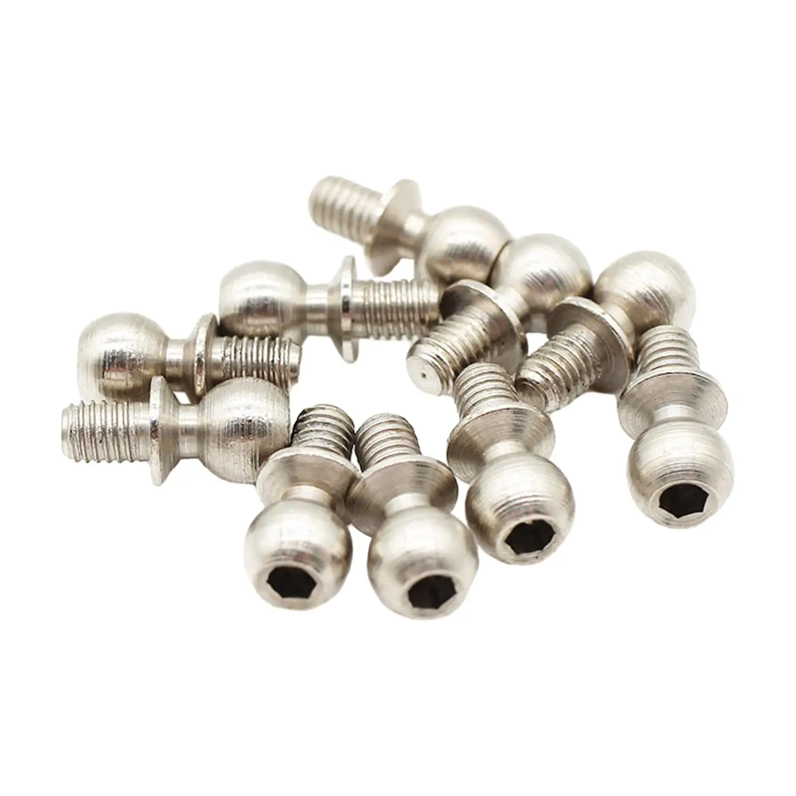 10 Pieces Metal Ball Head Screws Fixing for Wltoys 124010 124008 124007 124016 124017 124018 124019 1:14 Scale RC Model Car