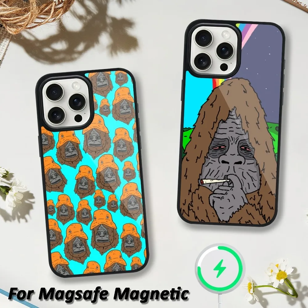 Sassy the Sasquatch Funny Cool Phone Case For iphone 13 Plus 12 Pro 11 Max Mini 15 14 Magsafe Magnetic Wireless Charging Shell