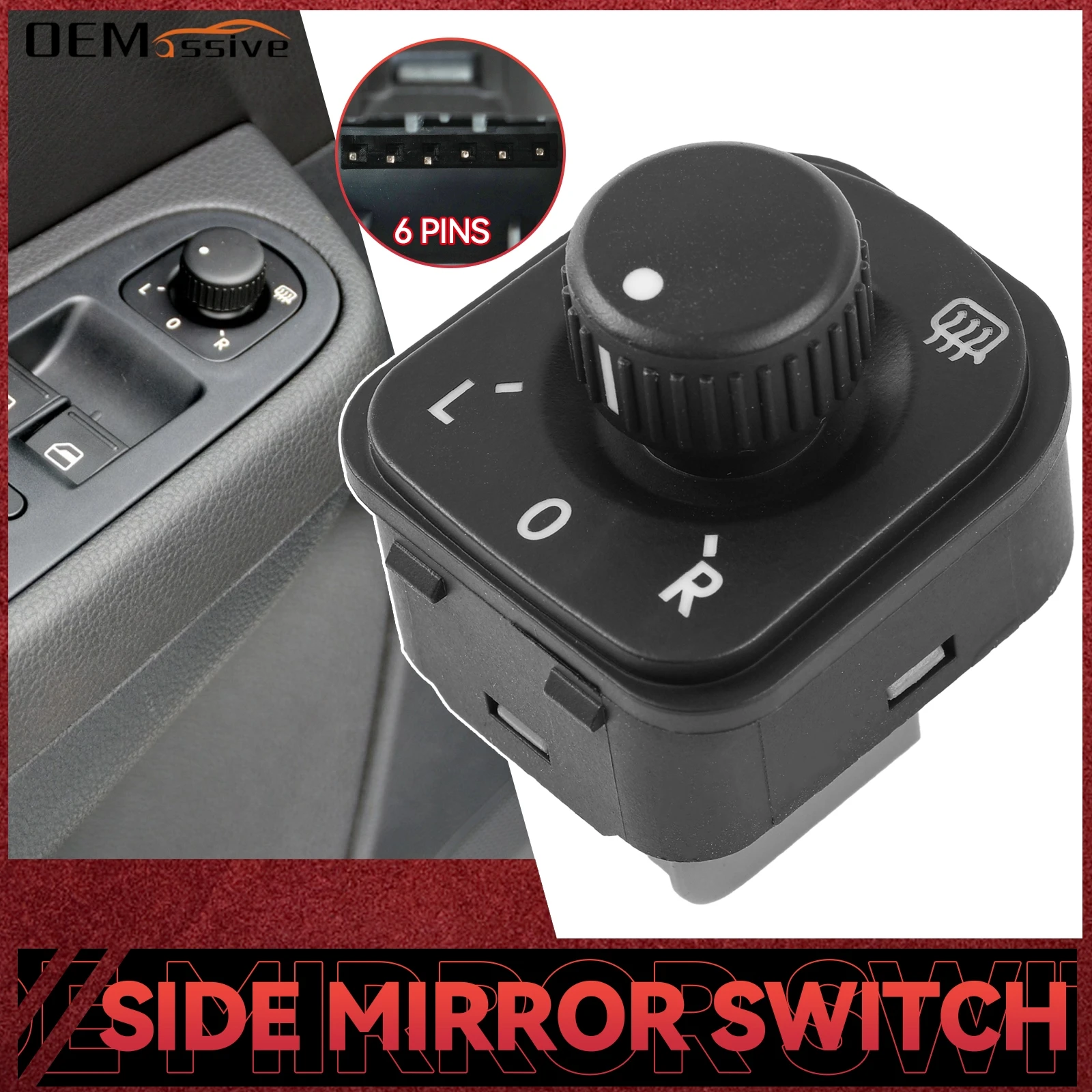 1K0959565K For Volkswagen VW Jetta MK5 Golf 6 Tiguan Passat Car Power Side View Mirror Control Switch Adjust Knob 1K0 959 565K