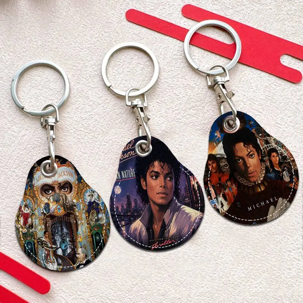 Singer Michael J-Jackson Mini Water Drop Shape Community Access Card Holder Elevator Card Sensor Drop Card Protector Keychain