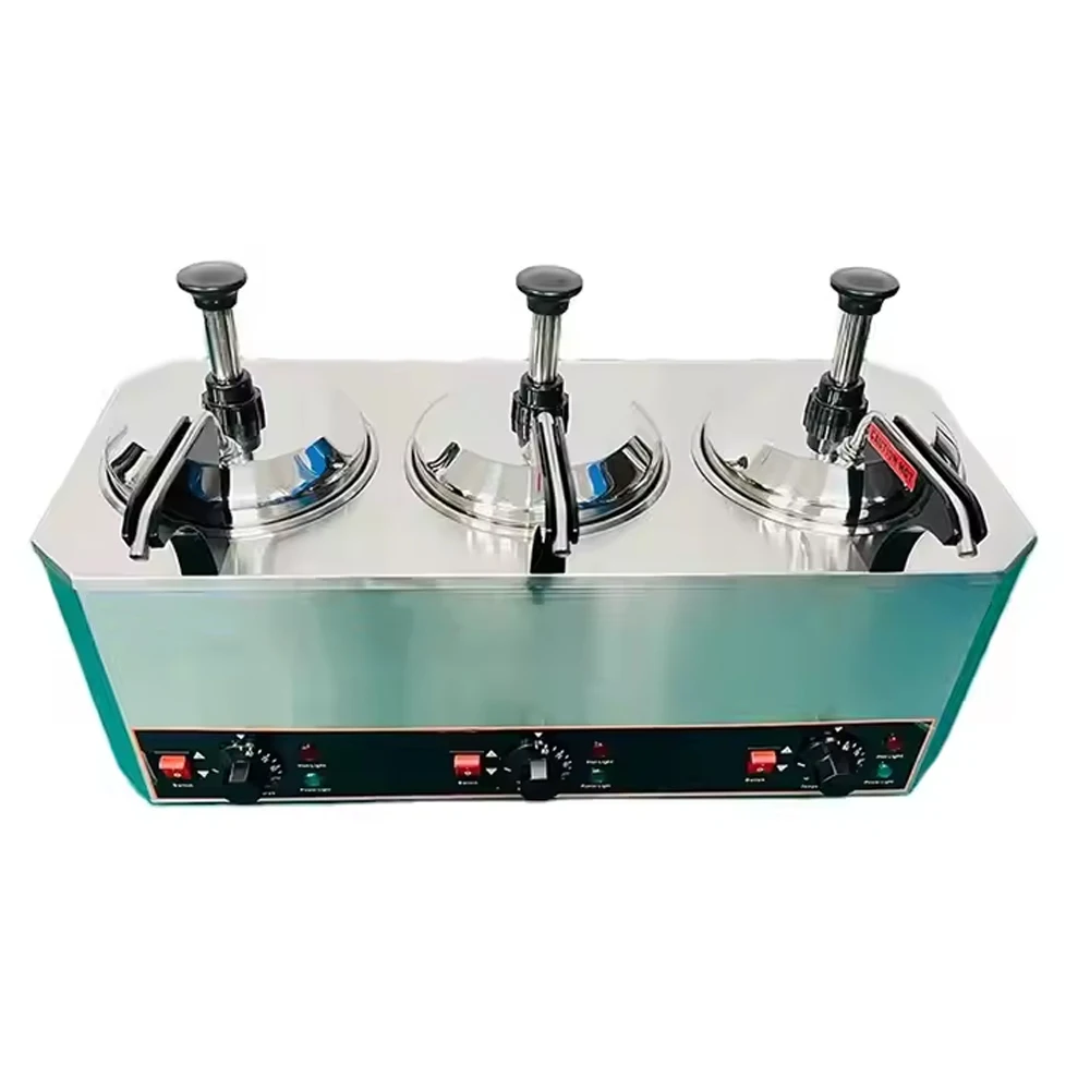 مضخة توزيع تسخين تجارية سعة 6 لتر من الفولاذ المقاوم للصدأ لتدفئة الجبن والشوكولاتة الكهربائية مع مضخة