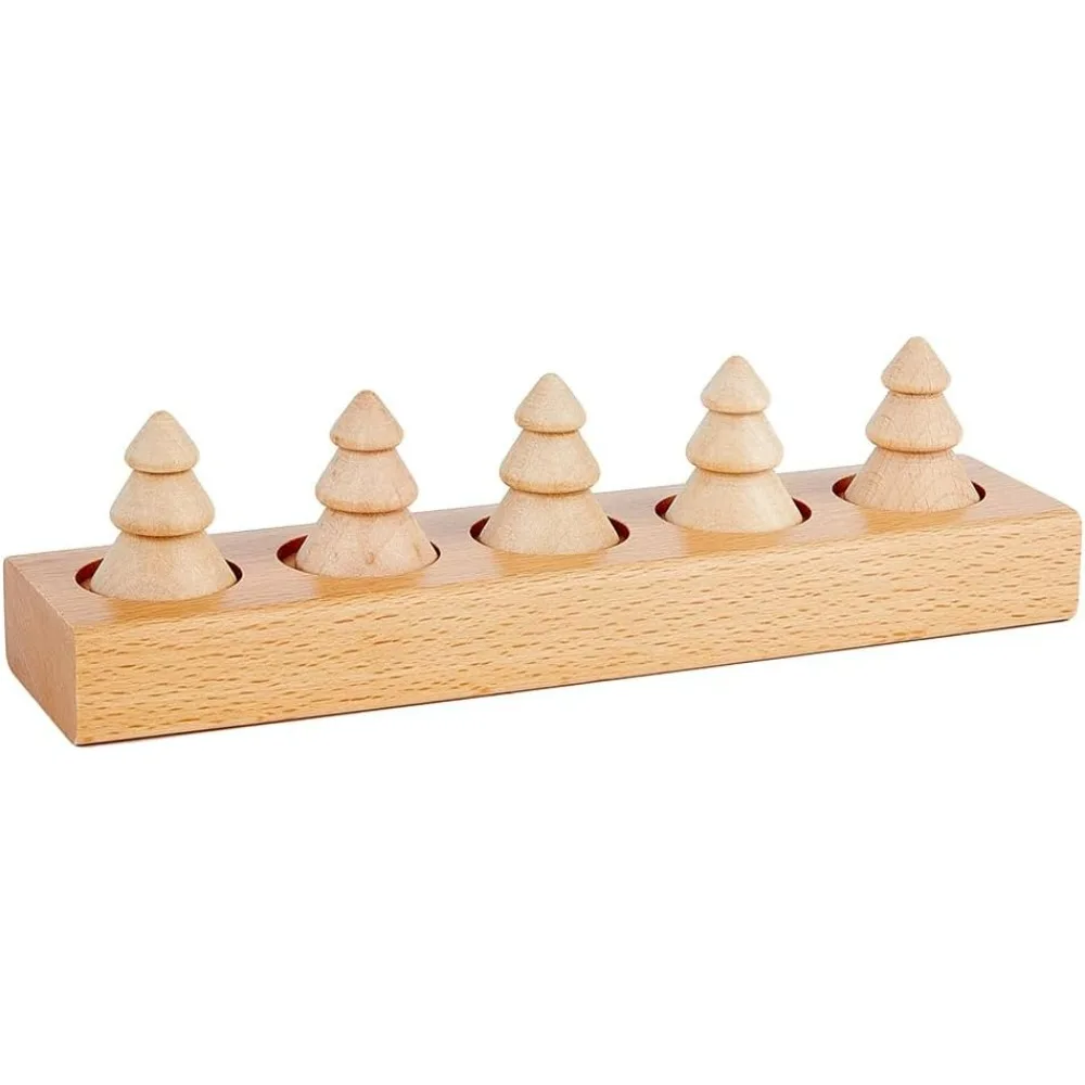 1 Set with 5Pcs Cones Burlywood Wooden Ring Display Stand Wooden Ring Display Stand Ring Holder Showcase Display Stand for