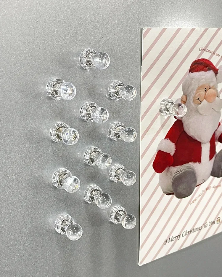 20 Stück transparente magnetische Pinnnadeln, starke Magnete, Reißzwecken für Kühlschrank, Whiteboard, Fotodisplay, Büro- und Heimdekoration – Detail 6