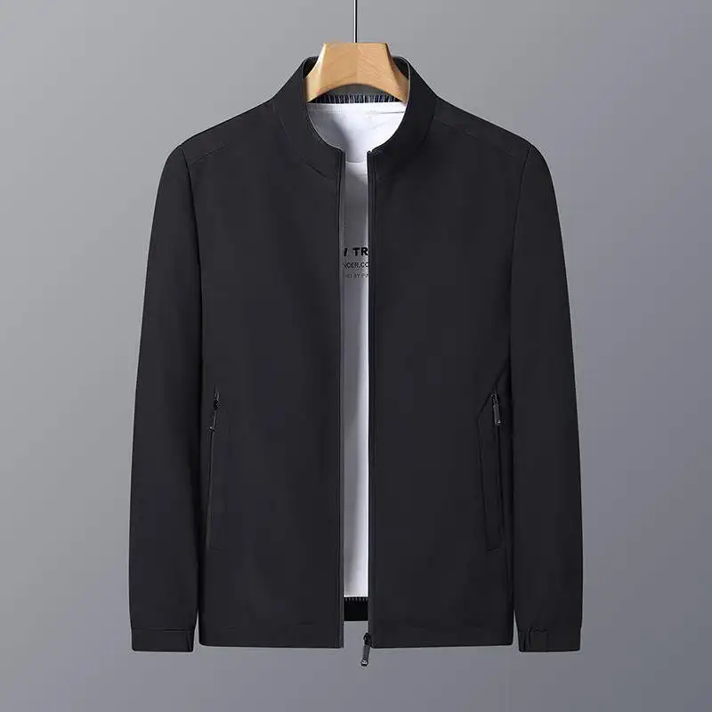 

Мужская повседневная куртка с воротником для среднего возраста, весна-осень, новая модель, деловая, административная, легкая верхняя одежда