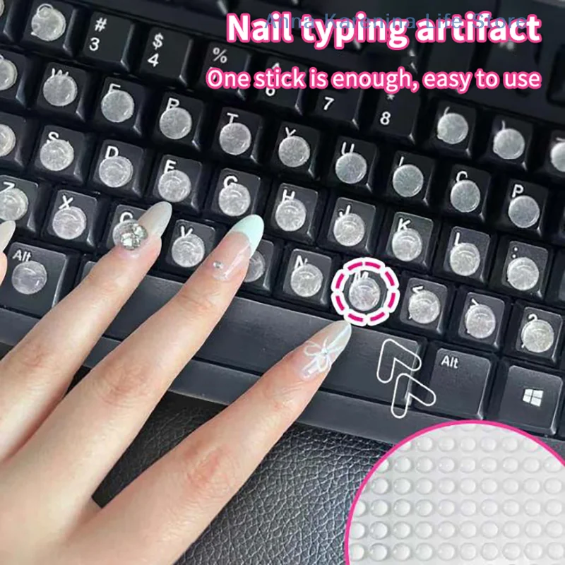 Portable Silicone Keyboard Stickers Convenient Manicure Typing Protective Long Nails Silicone Pad Laptop Silicone Keyboard Pads