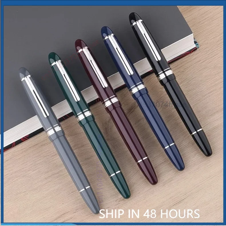 For MAJOHN P136 Men Women Fountain Pen Brass Piston Mechanism Iridium Nib Student Adult Calligraphy Practice Gift Pen