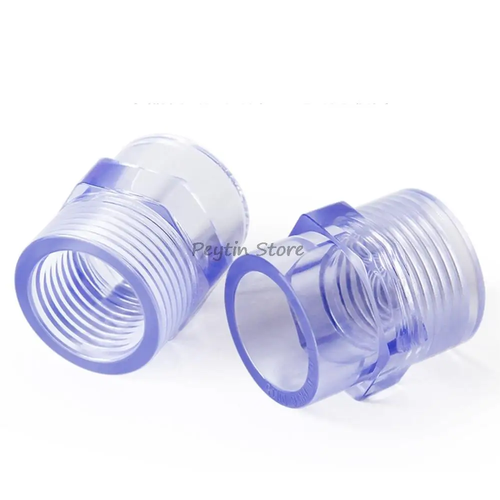 

1Pcs Inside Diameter 20/25/32mm x 1/2" 3/4" 1" Female Thread PVC Transparent Blue Straight Water Pipe Joint