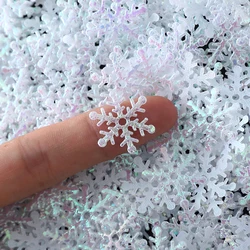 300/600 pièces 2cm flocons de noël confettis ornements d'arbre de noël décorations de noël pour la maison fête d'hiver décoration de gâteau fournitures