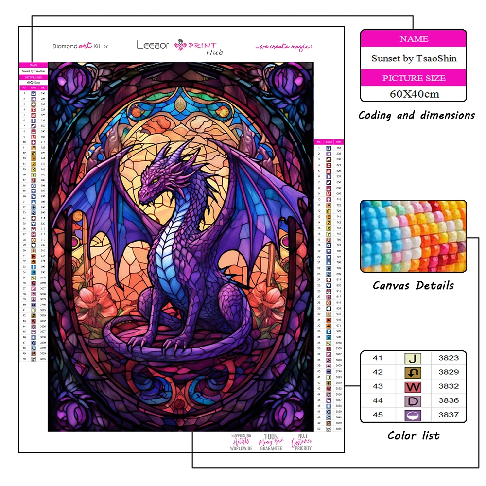 Glass Art Diamond Painting All Dragons Asylum Full Diamond Mosaic Embroidery Cross Stitch Kit Animal Style Home Decor Diy Gifts