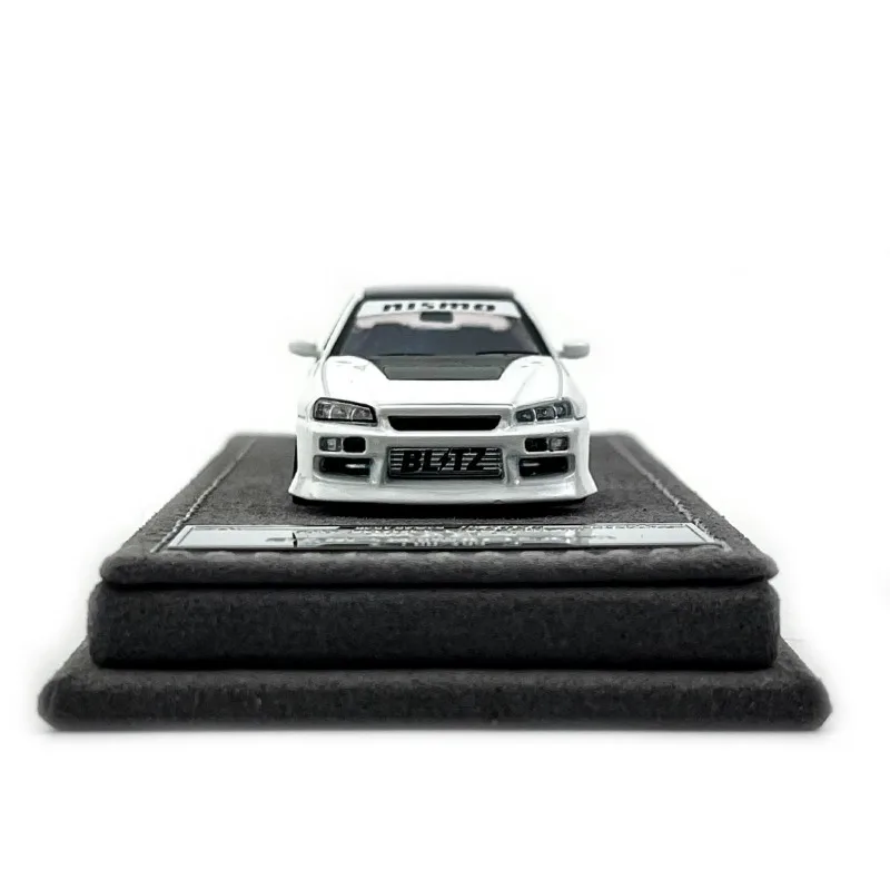 Mortal 1/64 Nissan ER34 Malaysia White Carbon Cover Alloy Toy Motor Vehicle Diecast Metal Model Gifts