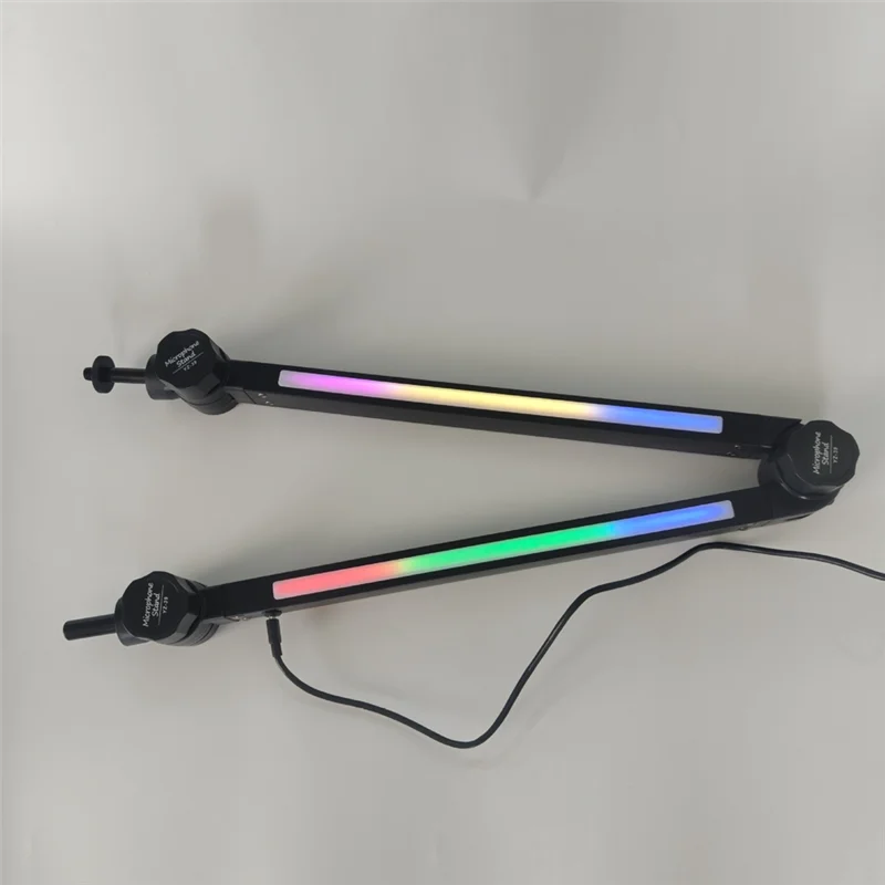 

REPLA-For Gaming Streaming RGB Microphone Arm Stand Mic Arm Holder With Rotatable Suspension Boom And RGB Light Scissor Stand